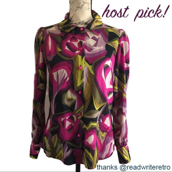 Missoni for Target Tops - Missoni for Target Floral Button Down Blouse Top